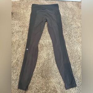 Lululemon Grey Leggings with pockets and ankle slit